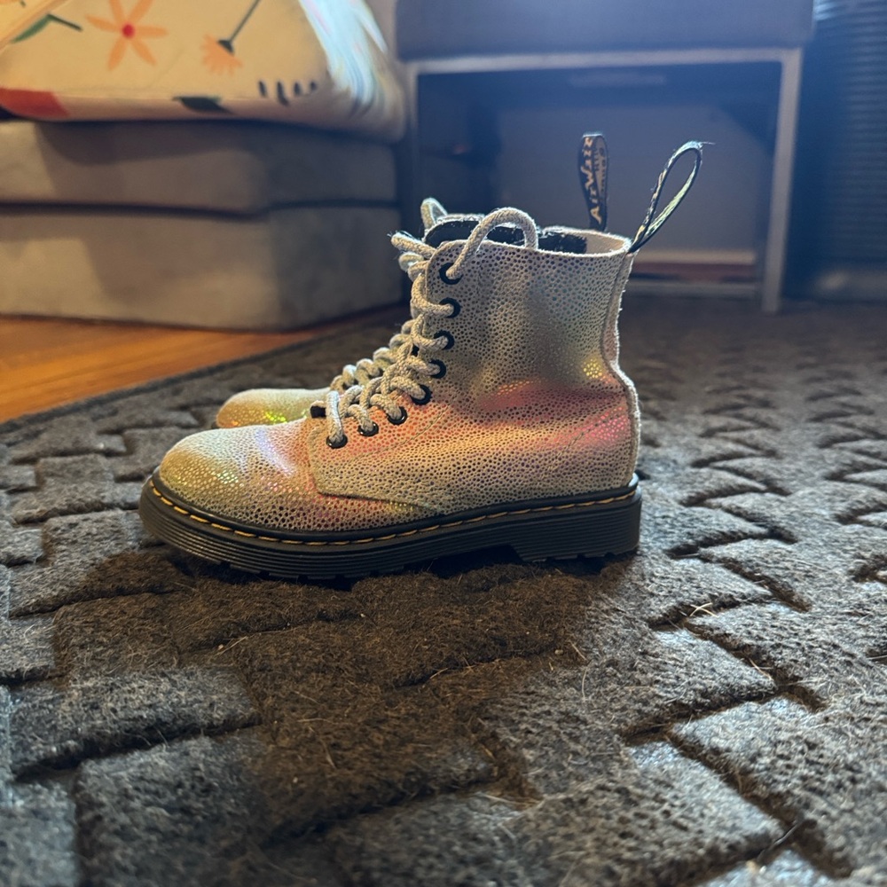Dr. Martens 1460 Pascal Kids Rainbow Glitter Boots - Size 11